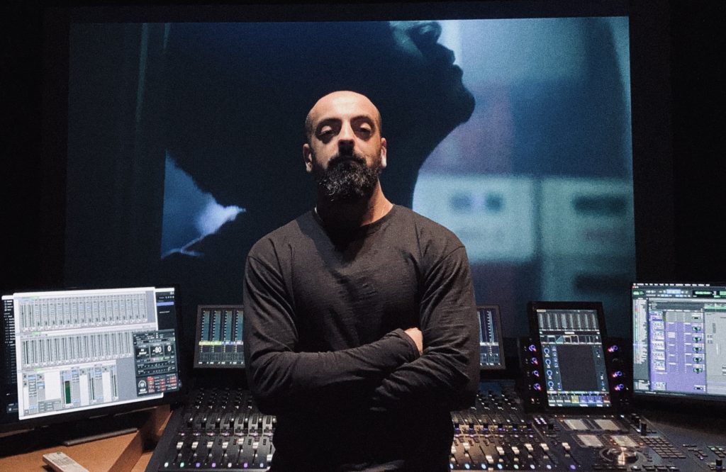 Armen Papyan Portrait in a mixing room. Film Sound Designer, Armenia, Film Editor